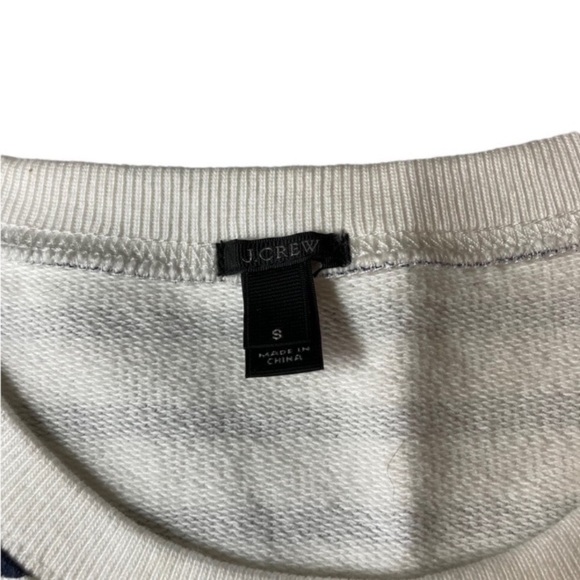 J Crew Striped Jewel Embellished Crew Neck 3/4 Sleeve Sweatshirt Small - Picture 7 of 7